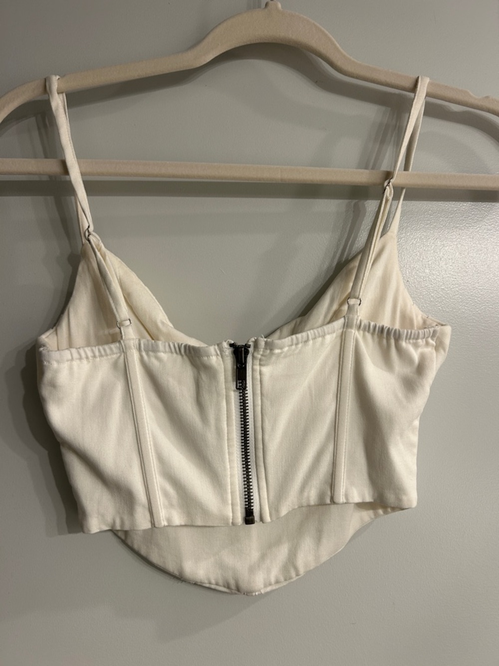 Ivory Ruched Bustier Crop Top - Picture 2 of 2